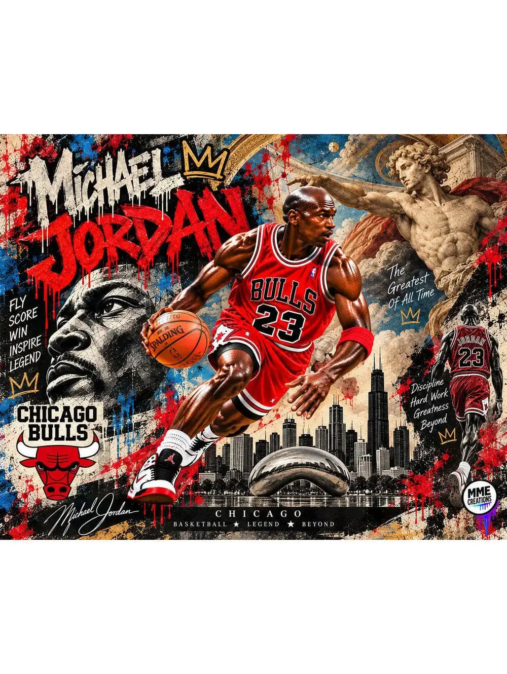 4720 Michael Jordan Graffiti × Renaissance AG Collection 8x10 Landscape Print